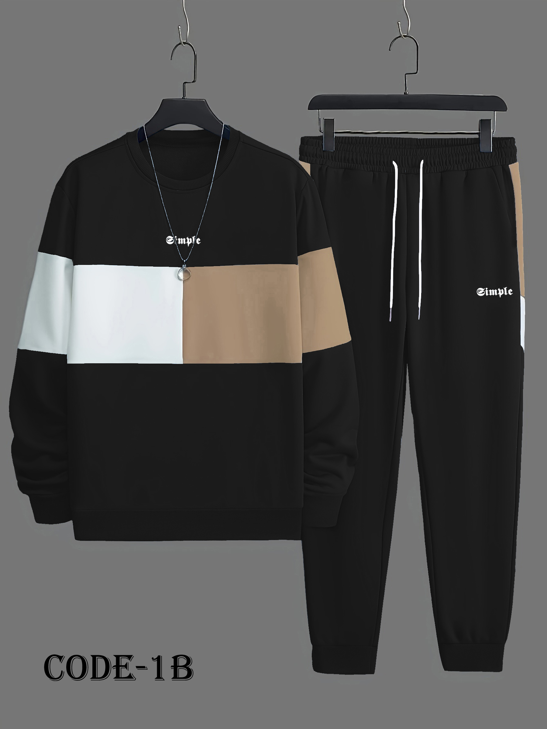 Men's Long Sleeve Sweatshirt And Sweatpants Joggers Set For Winter