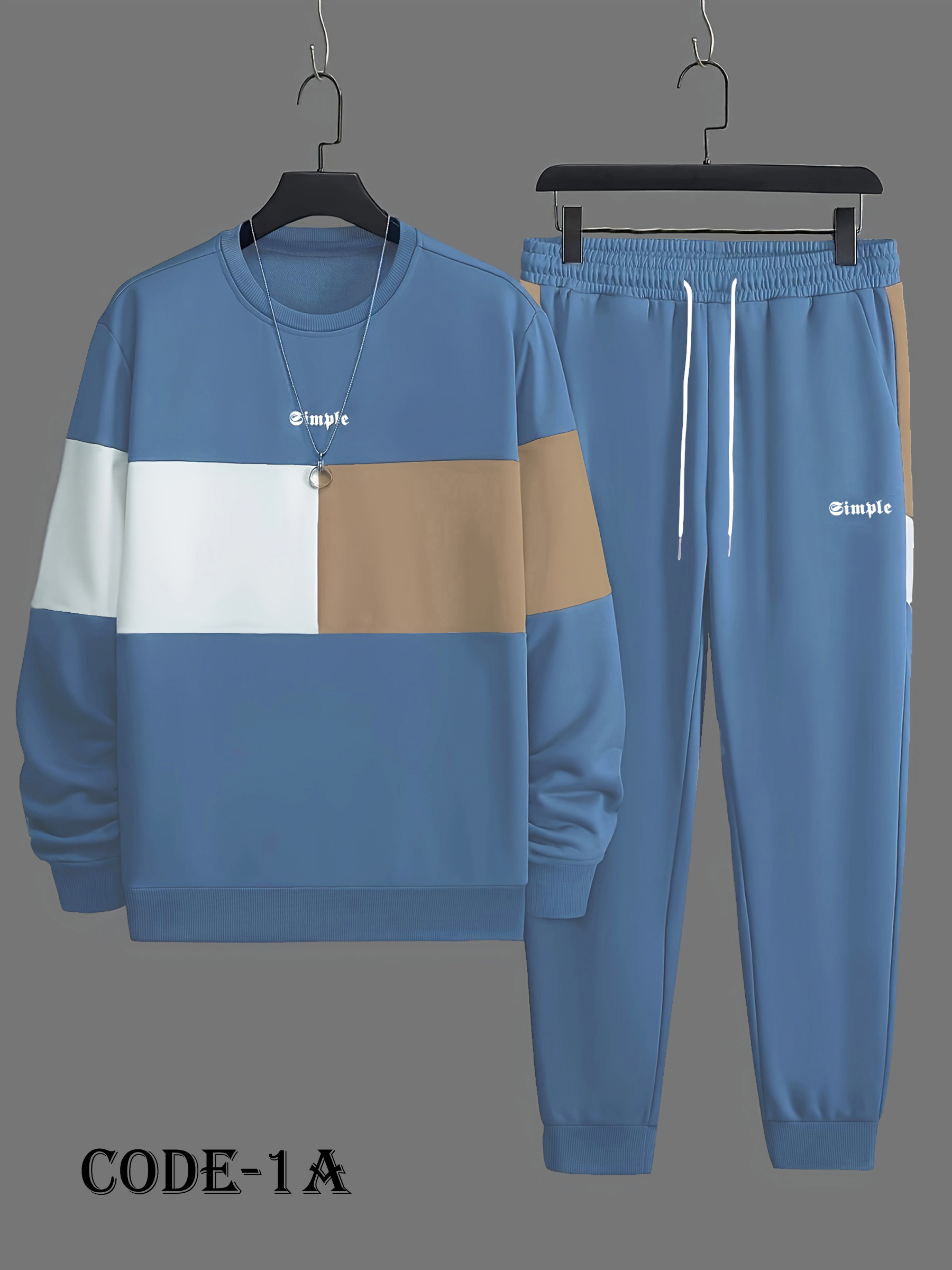 Men's Long Sleeve Sweatshirt And Sweatpants Joggers Set For Winter