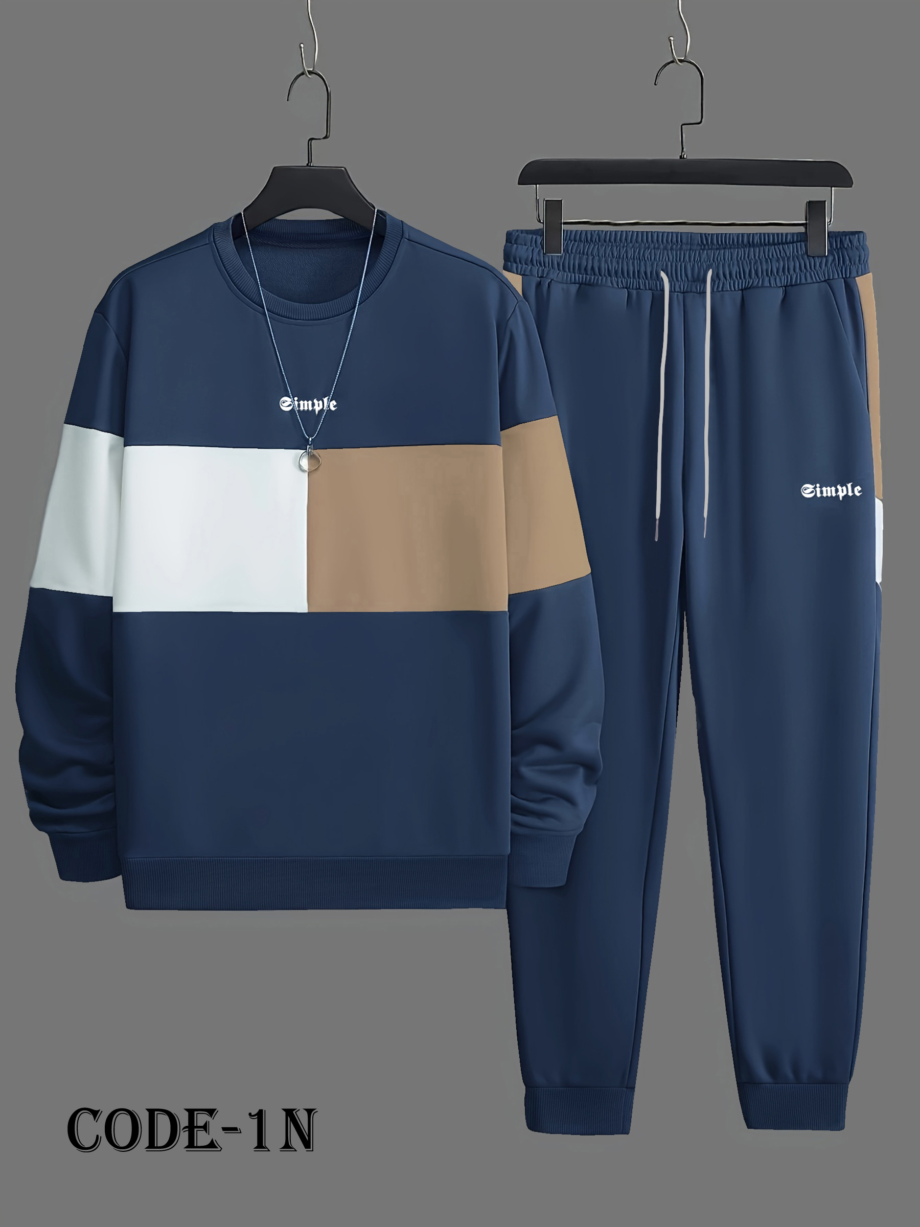 Men's Long Sleeve Sweatshirt And Sweatpants Joggers Set For Winter