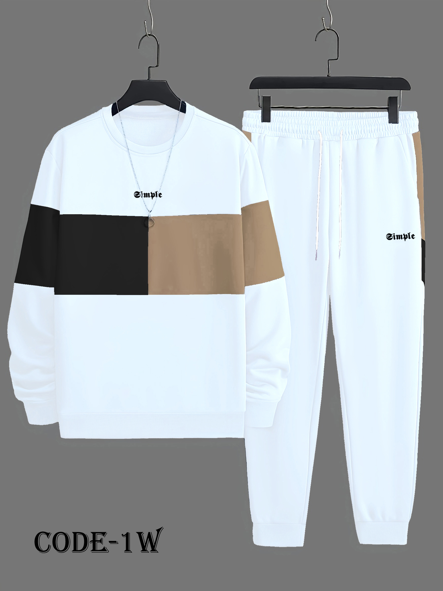 Men's Long Sleeve Sweatshirt And Sweatpants Joggers Set For Winter