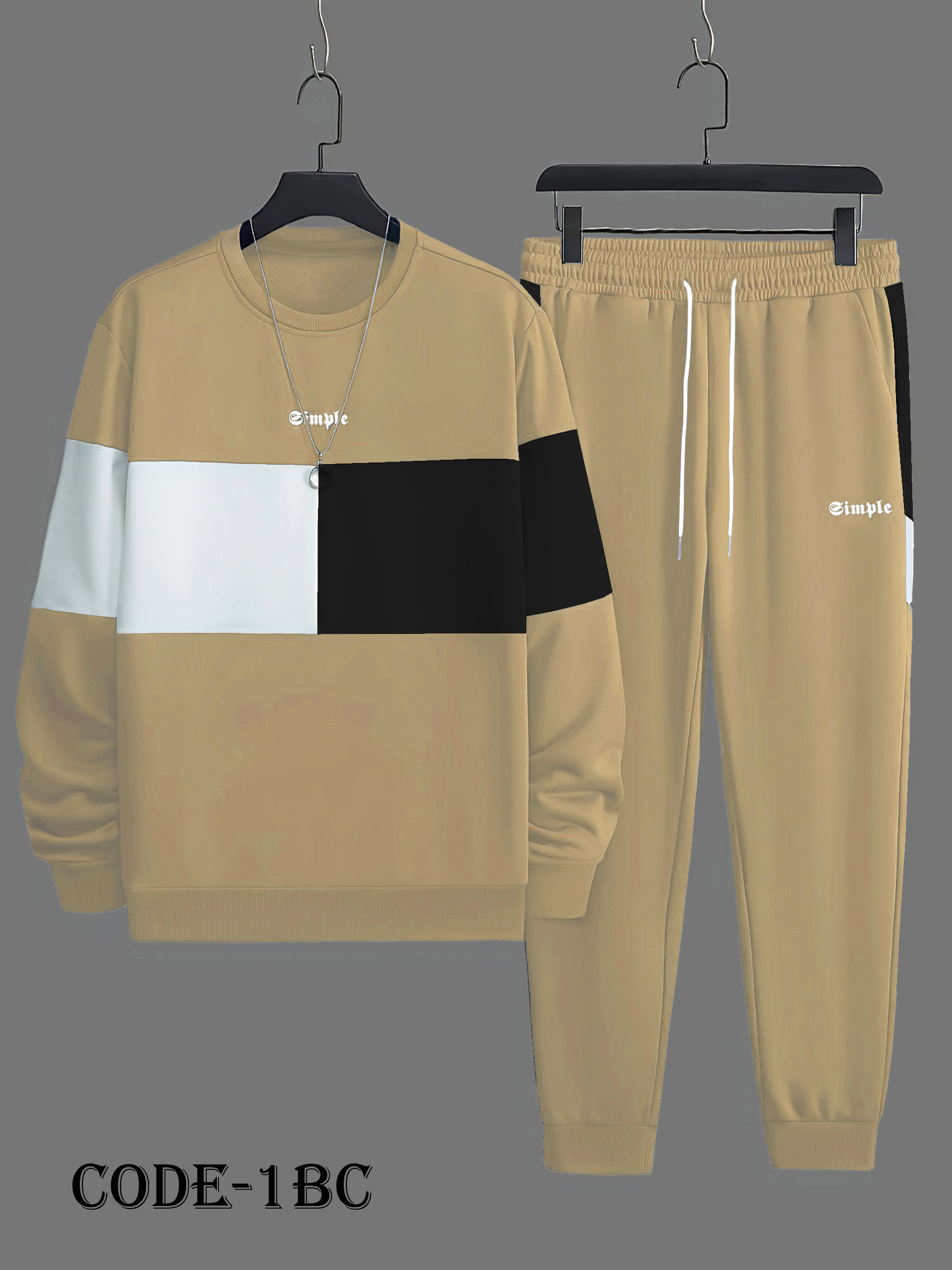 Men's Long Sleeve Sweatshirt And Sweatpants Joggers Set For Winter