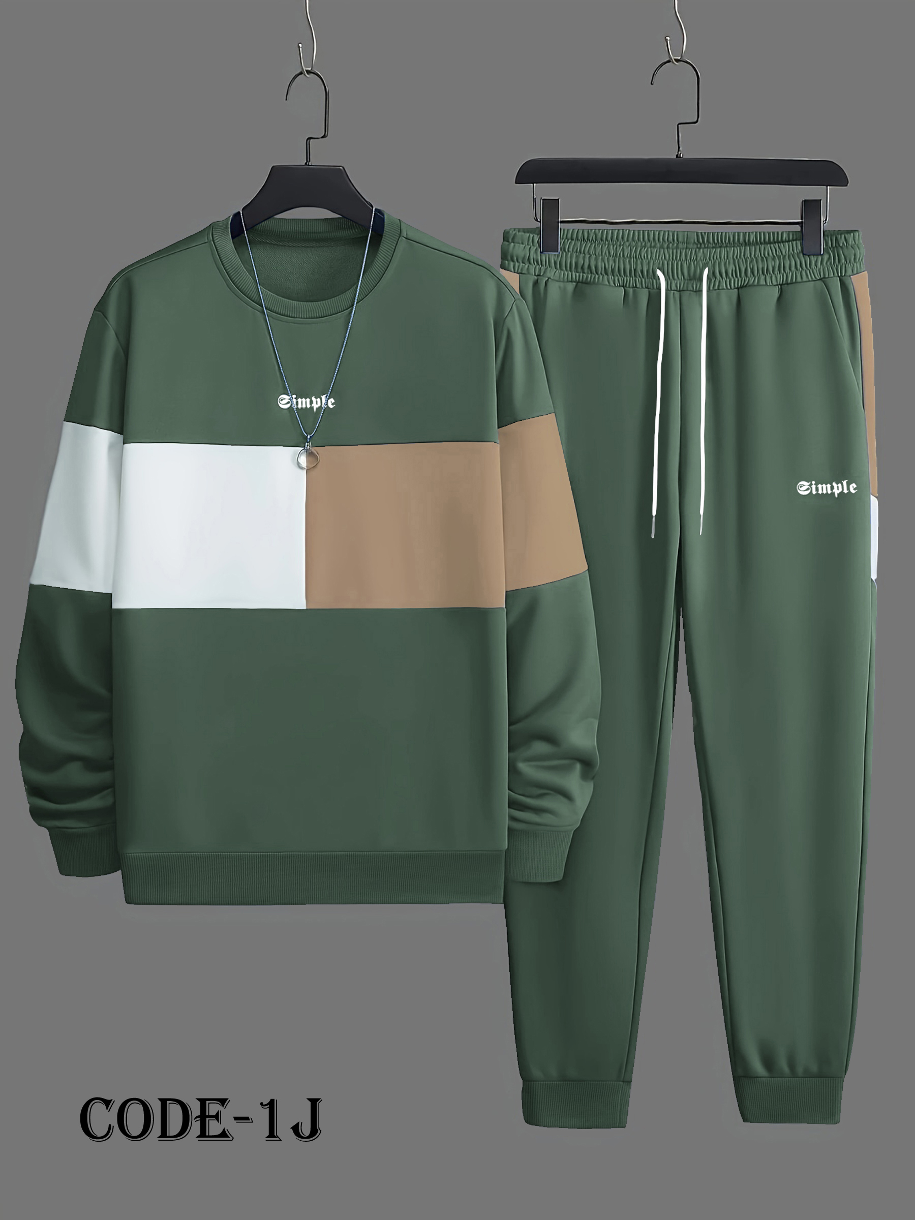 Men's Long Sleeve Sweatshirt And Sweatpants Joggers Set For Winter